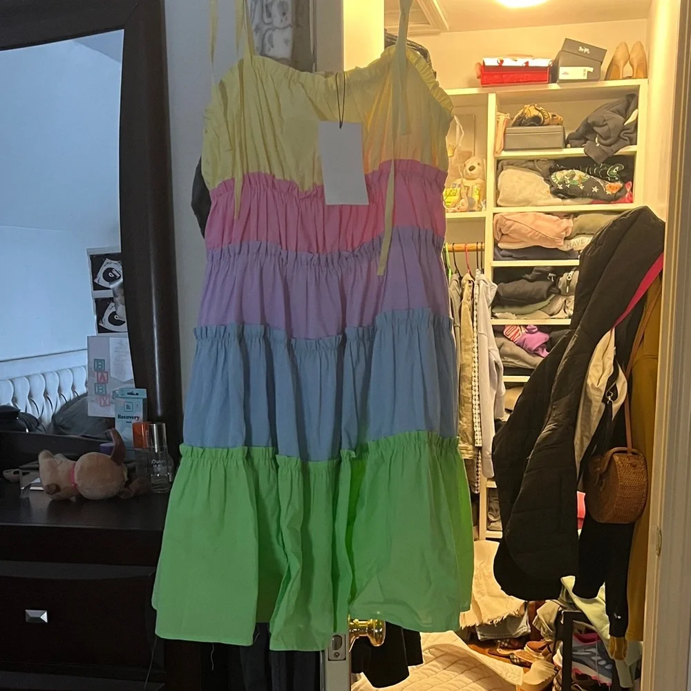 Colorful Tiered Summer Dress - Picture 1 of 2
